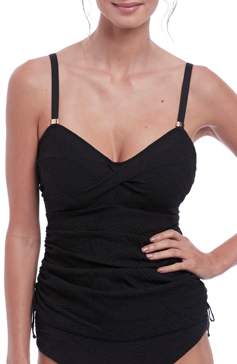 Fantasie Ottawa Underwire Twist Front Tankini Top, Main, color, Black