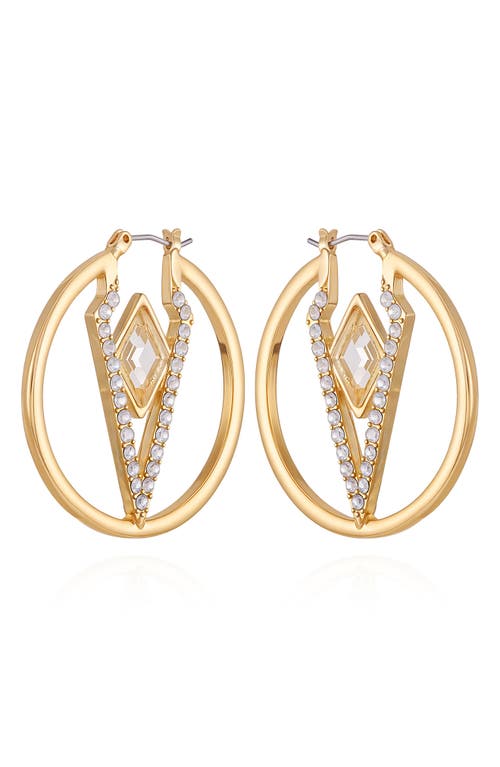 VINCE CAMUTO VINCE CAMUTO GLASS STONE HOOP EARRINGS