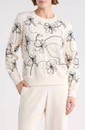 T Tahari Embroidered Scuba Sweatshirt