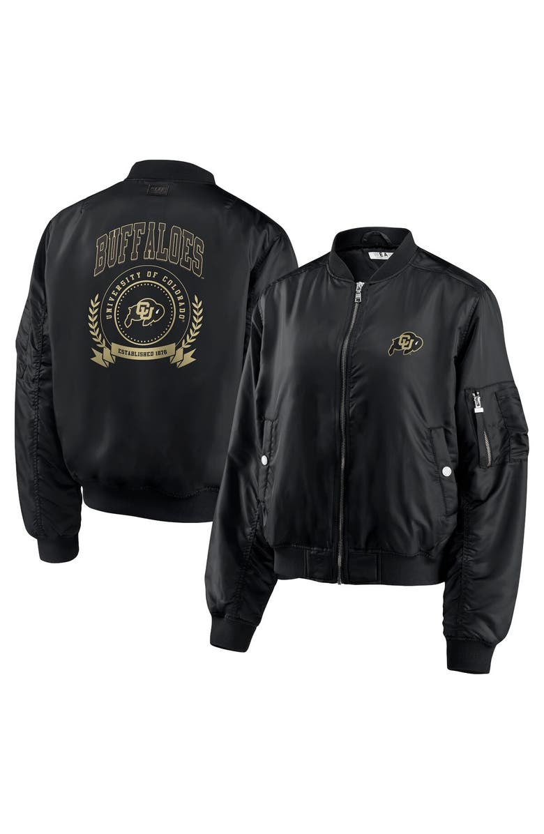 WEAR by Erin Andrews Women's WEAR by Erin Andrews Black Colorado Buffaloes Full-Zip Bomber Jacket, Main, color, 
