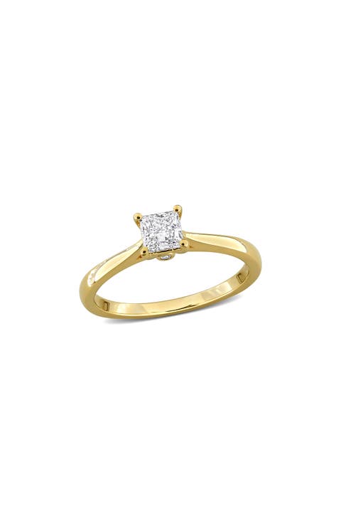 Princess Cut Lab Grown Diamond Solitaire Ring