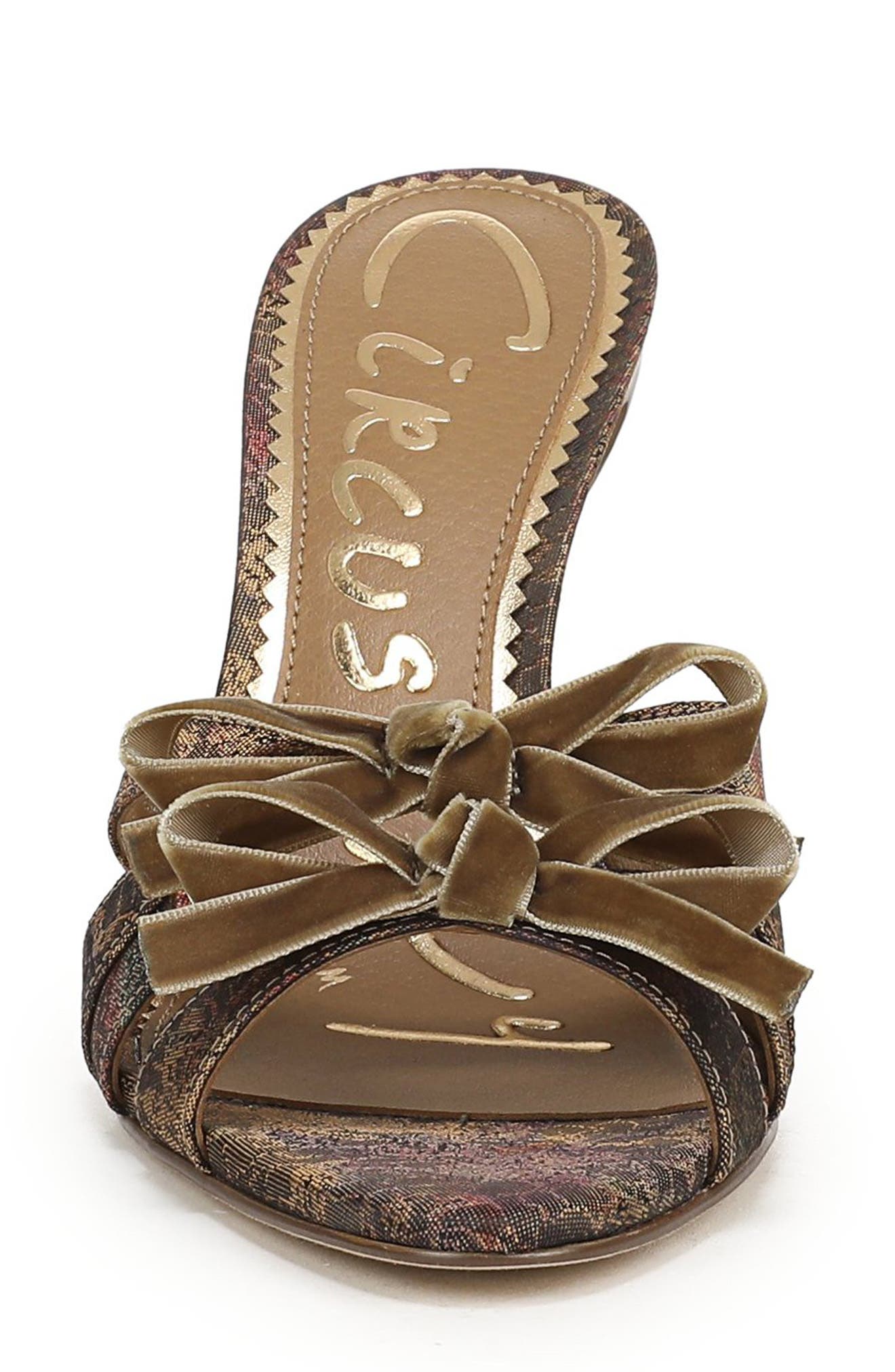 Nora Bow Sandal, Alternate, color, DARK PEAR MULTI