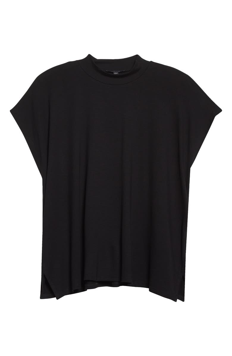 Eileen Fisher Mock Neck Cap Sleeve Top, Alternate, color,