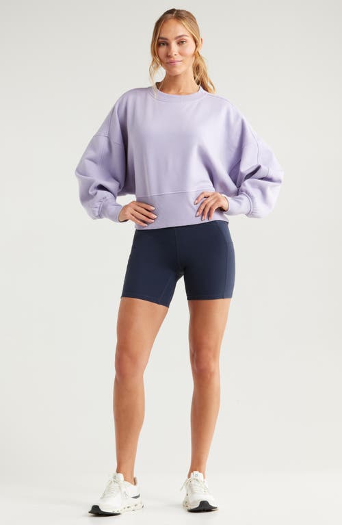 Zella Cloud Fleece Relaxed Sweatshirt In Purple Heirloom