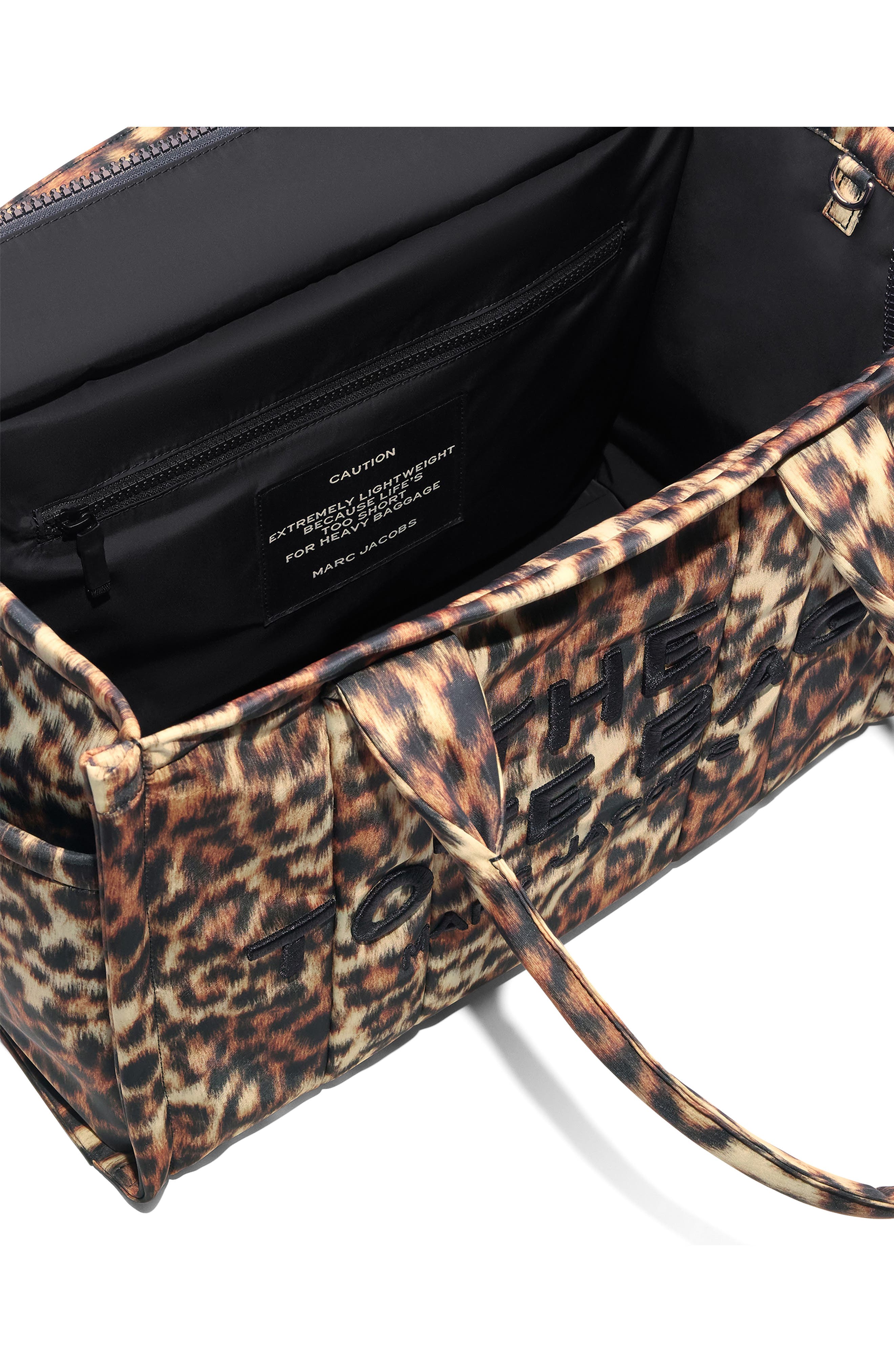 Large The Tote Bag Leopard Puffy Tote, Alternate, color, BROWN MULTI