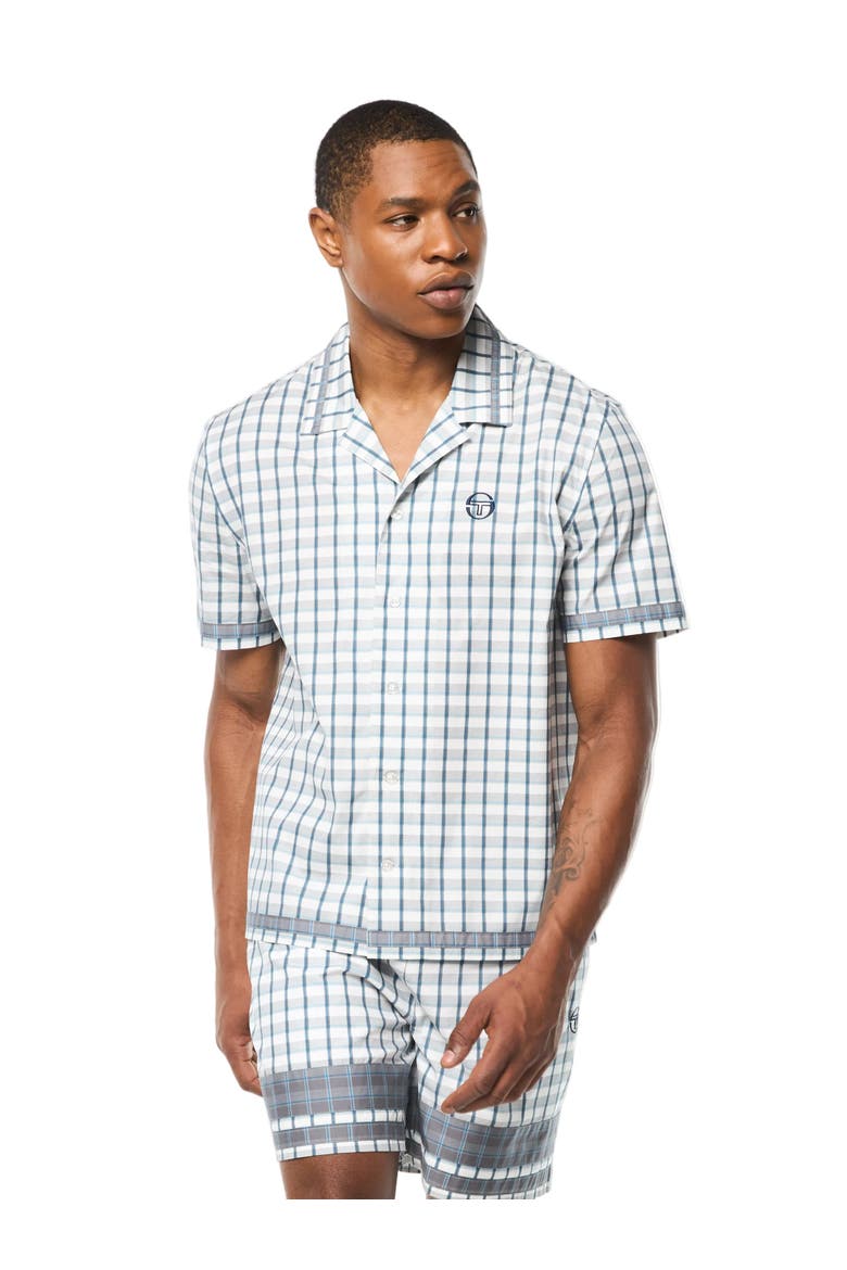 Quadretto Cabana Shirt, Main, color, BRILLIANT WHITE