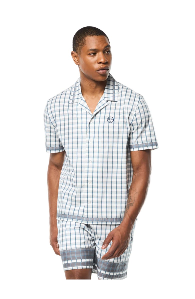 Sergio Tacchini Quadretto Cabana Shirt, Main, color, Brilliant White