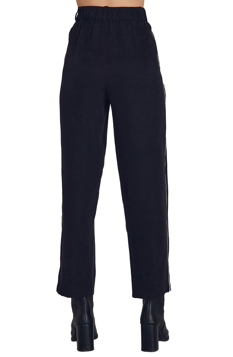 Bella Dahl Piped High Waist Ankle Pants, Alternate, color, Black