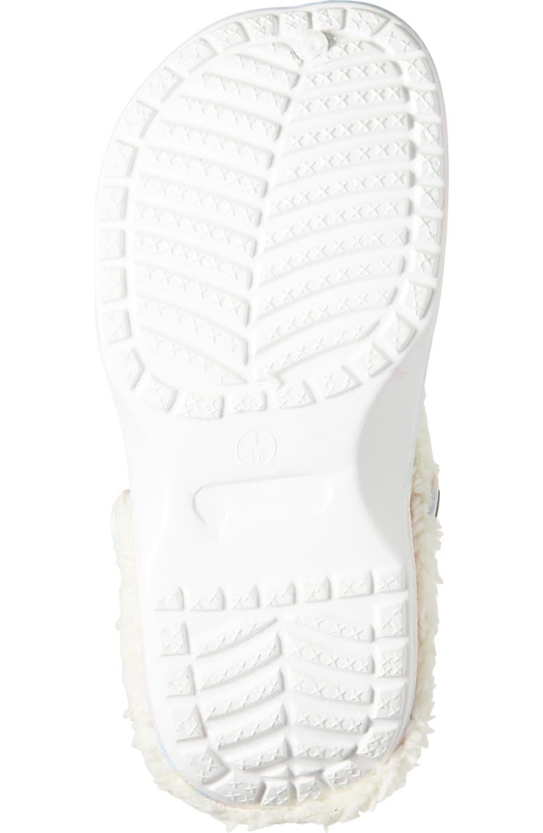 OLIVIA MILLER Kids' Pastel Tie Dye Faux Fur Lined Clog, Alternate, color, Patel Rainbow