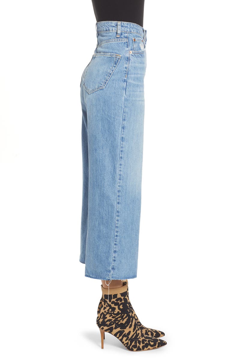 Topshop Crop Wide Leg Jeans, Alternate, color,