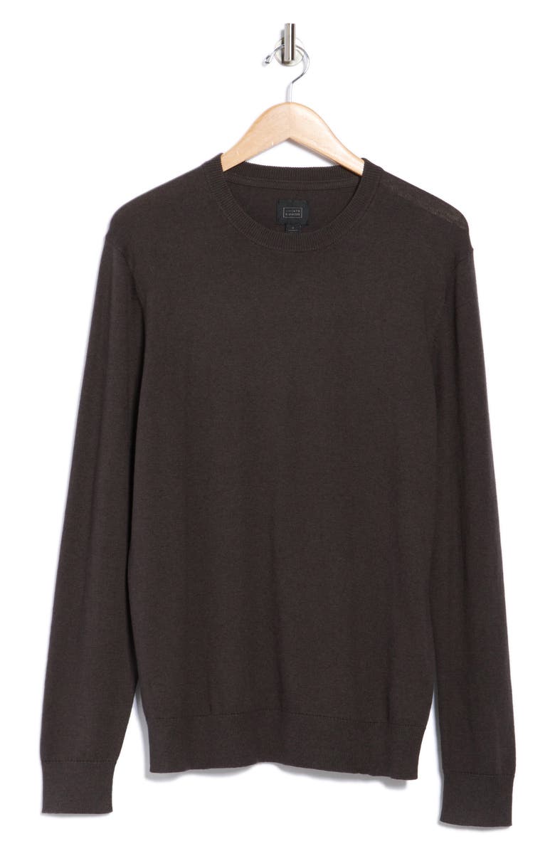 14th & Union Organic Cotton & Cashmere Blend Crewneck Sweater, Alternate, color, Black Raven