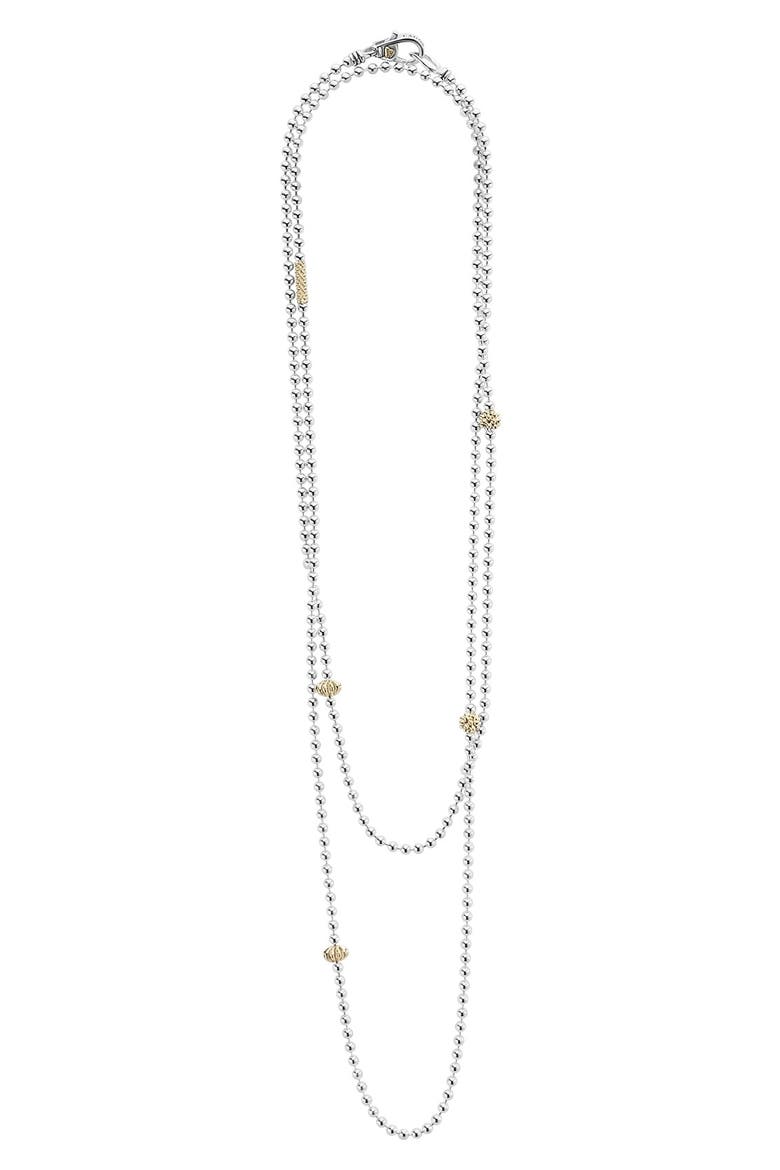 'Caviar Icon' Strand Necklace, Alternate, color, SILVER/ GOLD