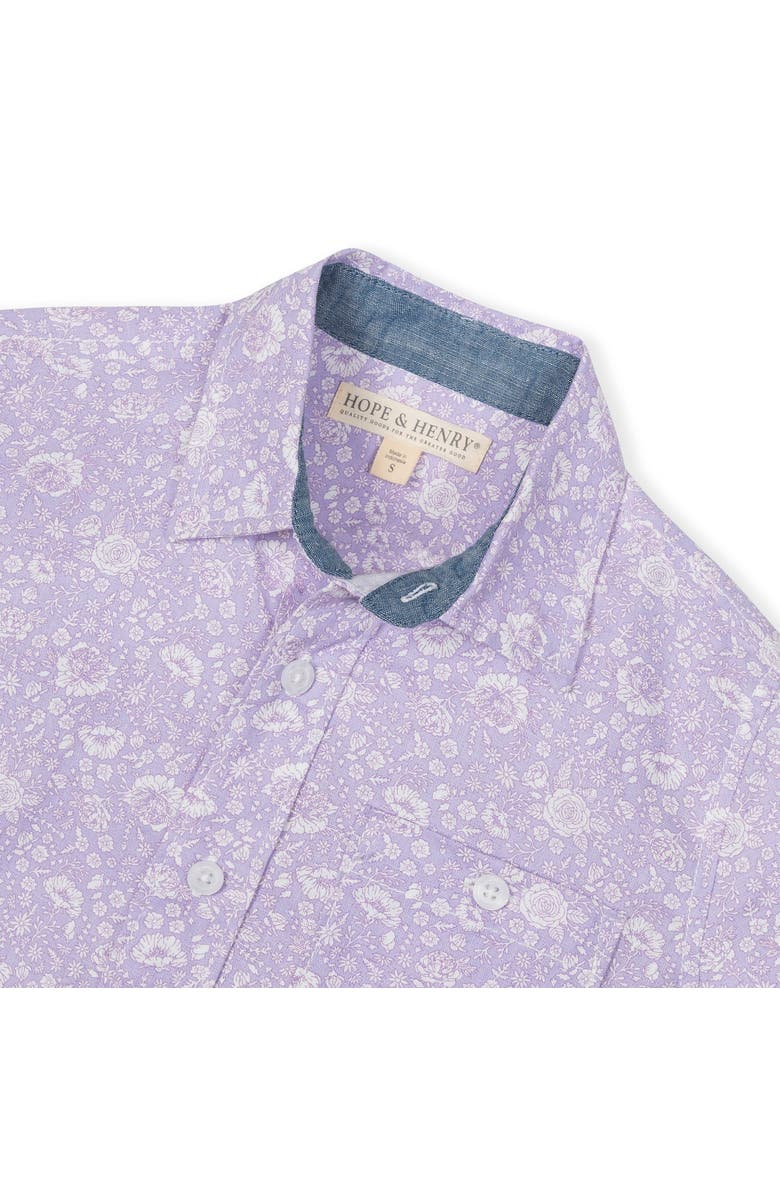 Hope & Henry Boys' Short Sleeve Linen Shirt with Side Vent, Kids, Alternate, color, 