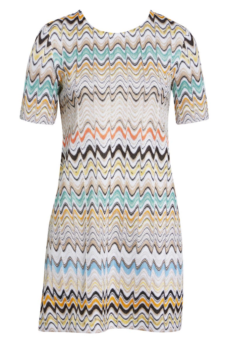 Zigzag Raschel Knit Minidress, Alternate, color, MULTICOLOR BEIGE ON LIGHT BASE