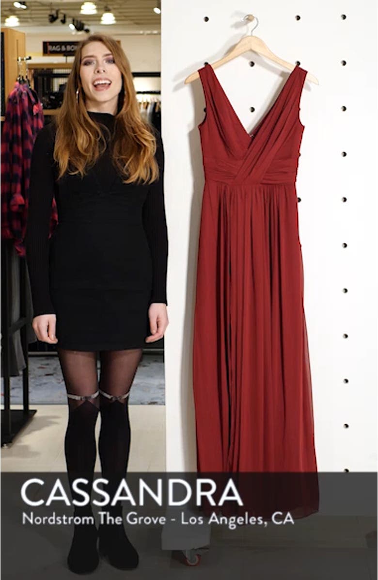 Surplice Ruched Chiffon Gown, sales video thumbnail