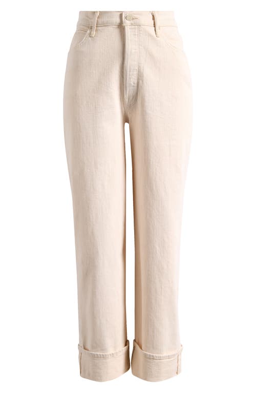Mother The Spitfire Cuffed Ankle Wide Leg Jeans In White
