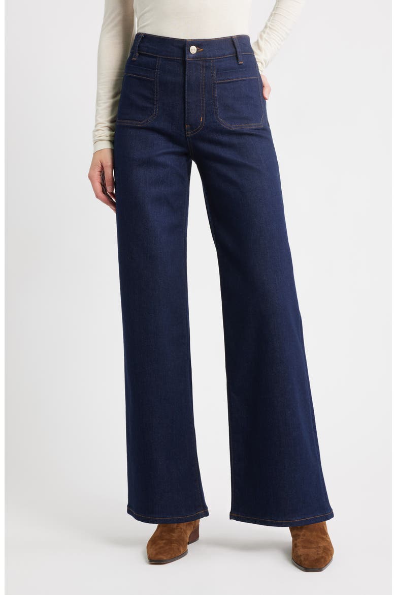 Le Slim Palazzo Patch Pocket High Waist Wide Leg Jeans, Main, color, RINSE