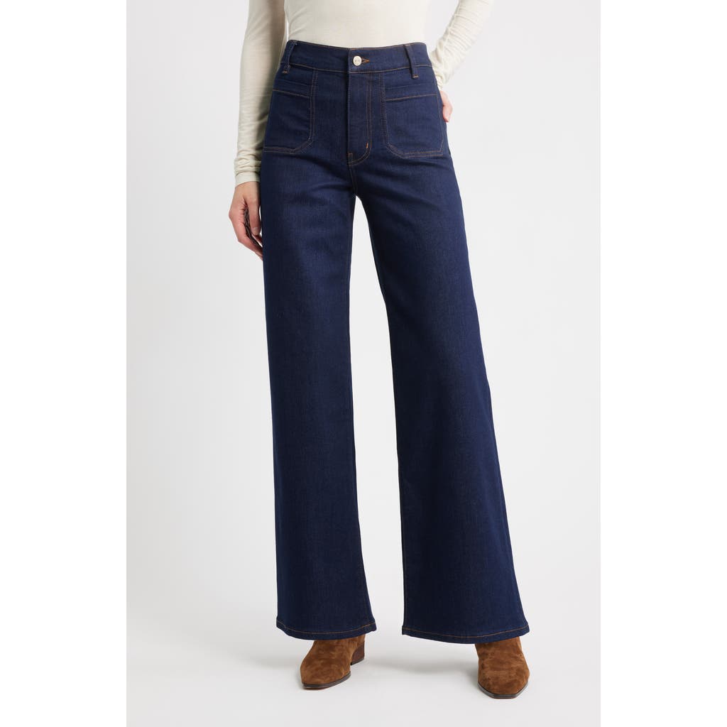 Frame Womens The Anchor Cropped Stretch-denim Jeans Navy Raw Fray In Blue