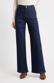 FRAME Le Slim Palazzo Patch Pocket High Waist Wide Leg Jeans