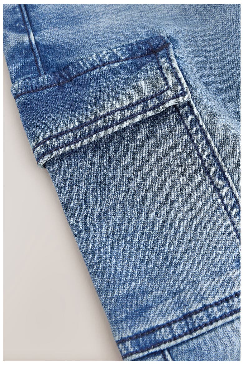 Baggy Jersey Cargo Jeans, Alternate, color, BLUE