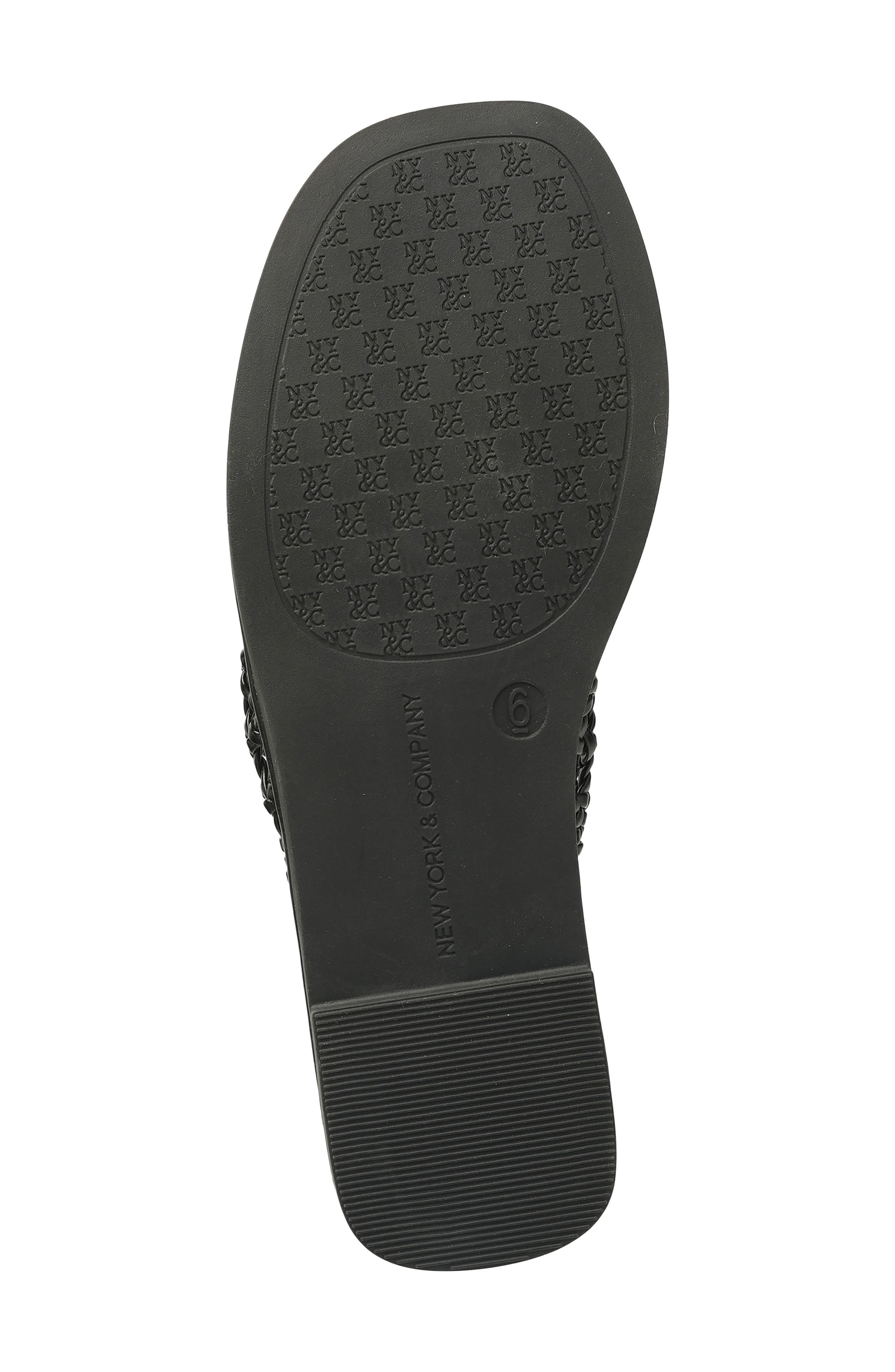 NEW YORK AND COMPANY Phillipa Woven Slide Sandal, Alternate, color, Black