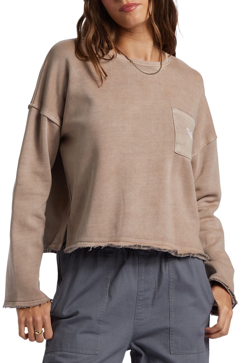 Doheny Crop Sweatshirt, Main, color, ROOT BEER