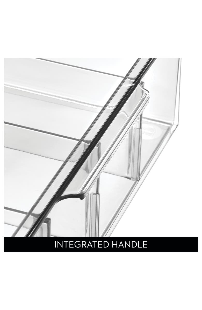 iDesign Set of 4 Stackable 4-Section Tea Storage Drawers - Clear, Alternate, color, Clear