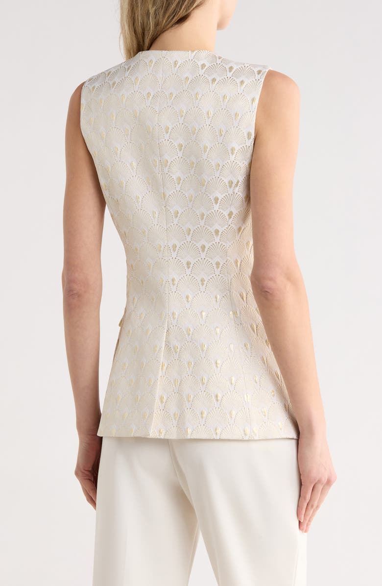 Veronica Beard Lois Vest, Alternate, color, Off White/ Gold