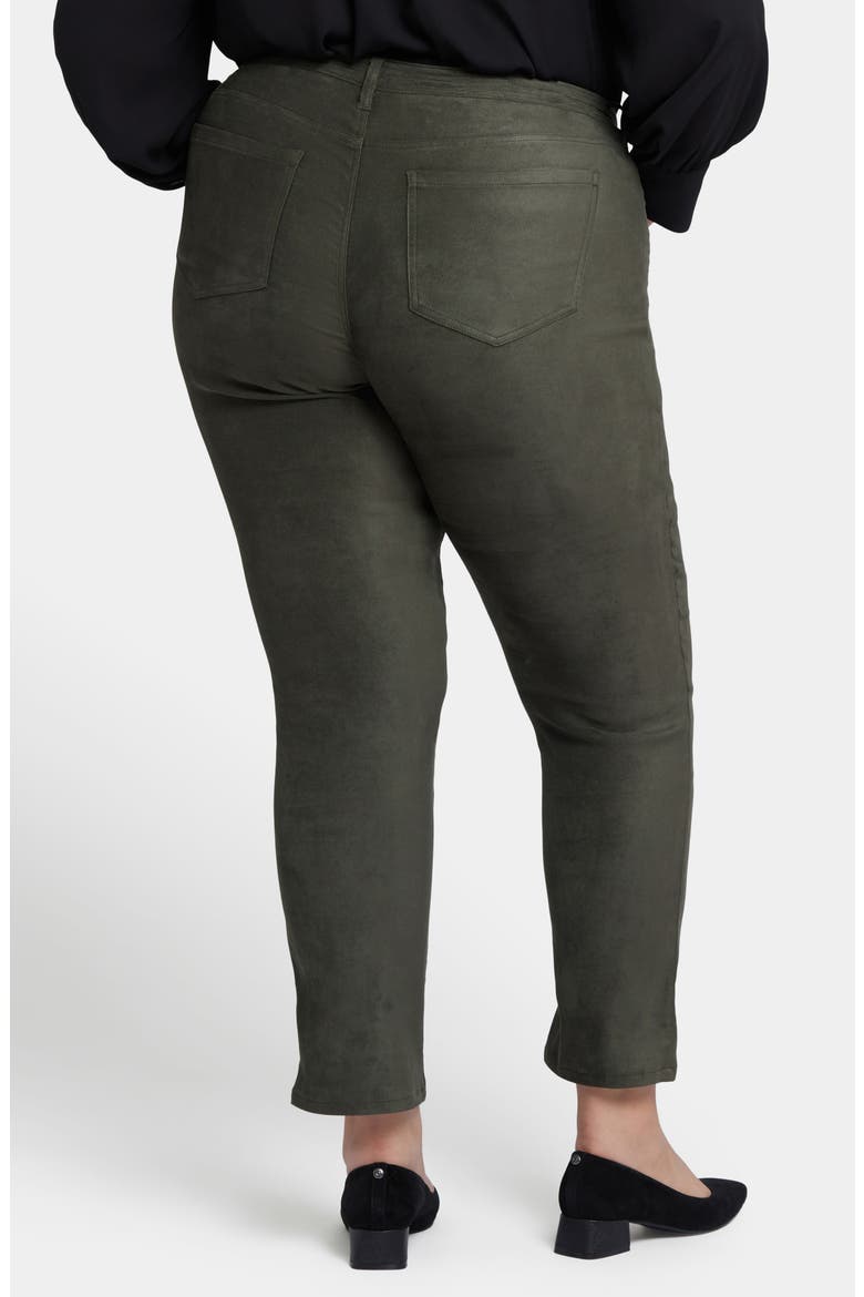Sheri Slim Faux Suede Pants, Alternate, color, VINE LEAF