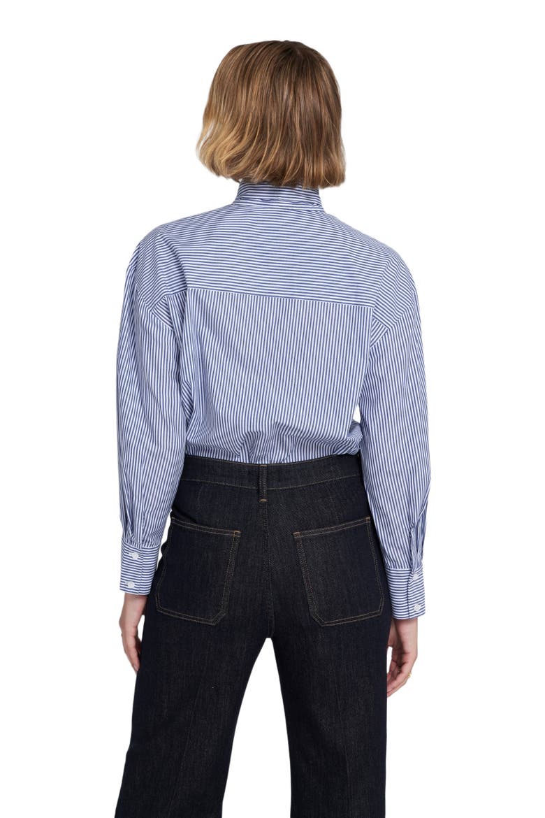 Striped Bow Shirt, Alternate, color, Navy/White
