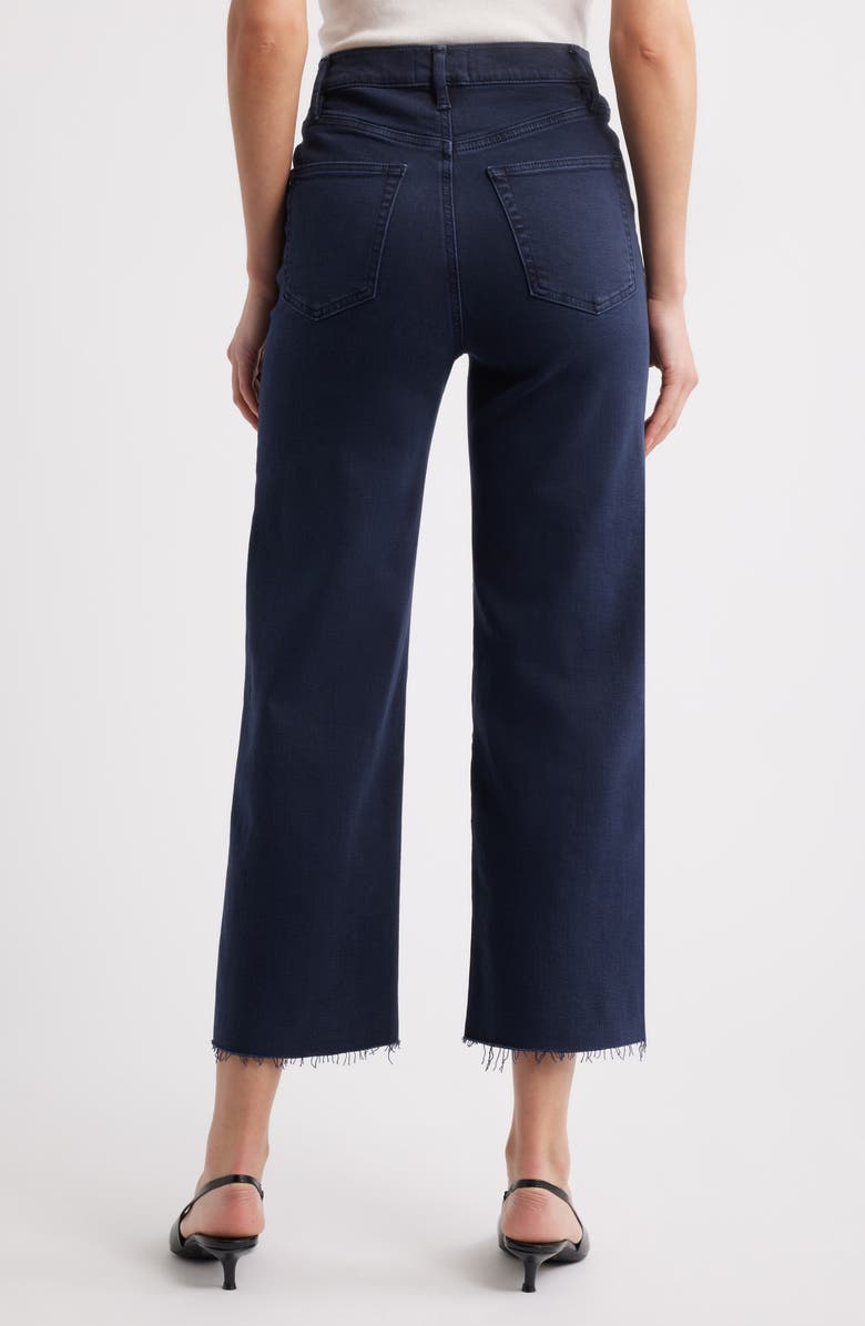 FRAME The Anchor High Waist Wide Leg Jeans, Alternate, color, Navy Raw Fray