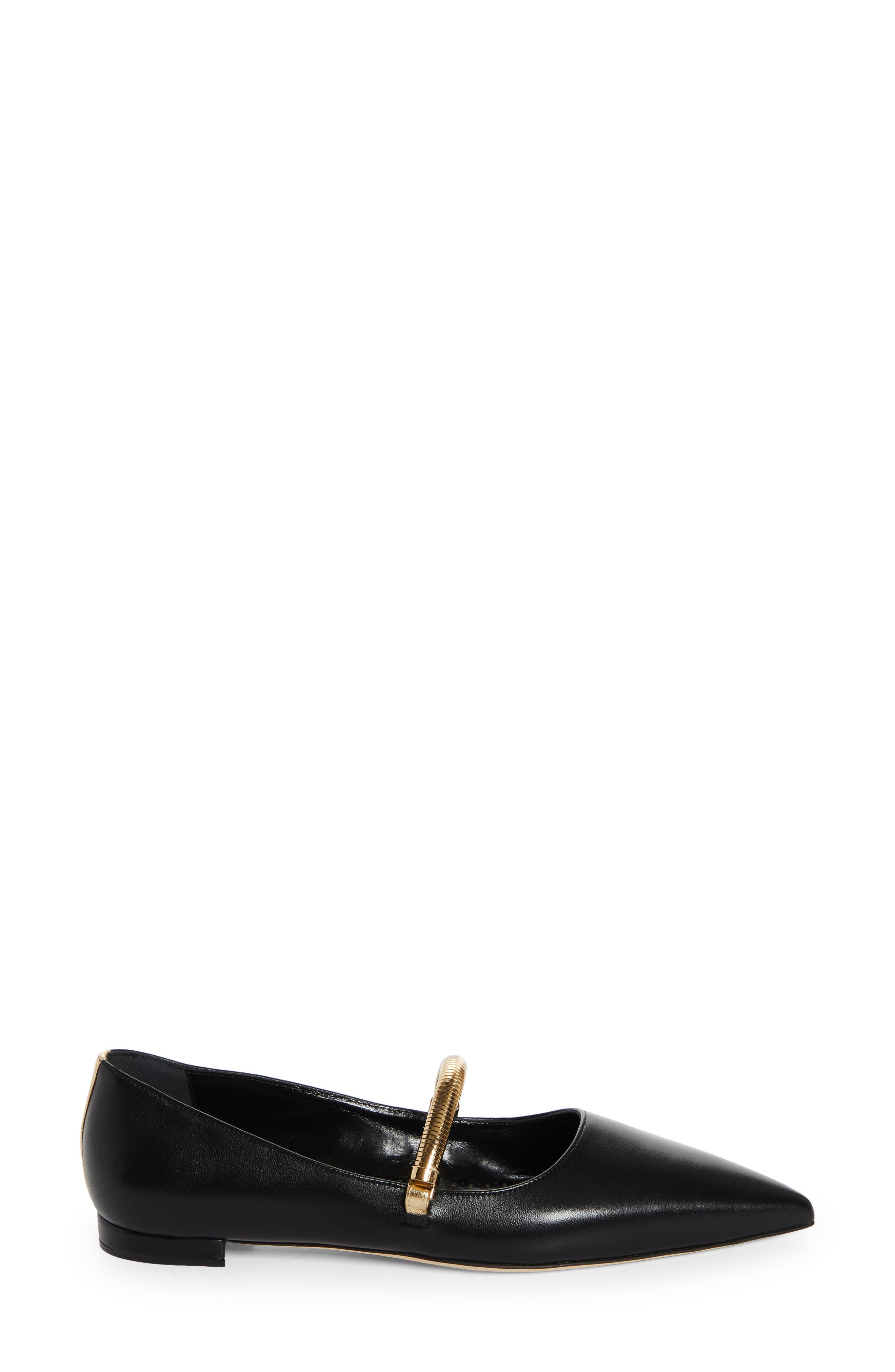 Peleona Pointed Toe Mary Jane Flat, Alternate, color, BLACK/ GOLD