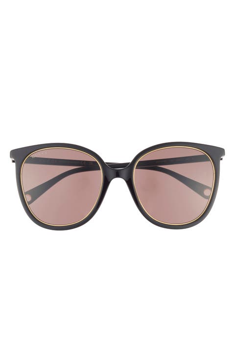 56mm Oval Sunglasses on a Chain
