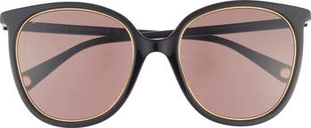 56mm Oval Sunglasses on a Chain