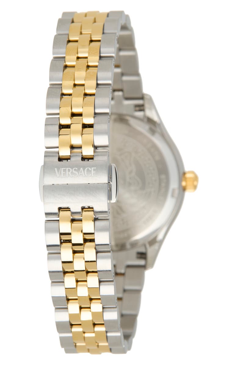 Versace Hellenyium Bracelet Watch, 36mm, Alternate, color, Teal/Two Tone
