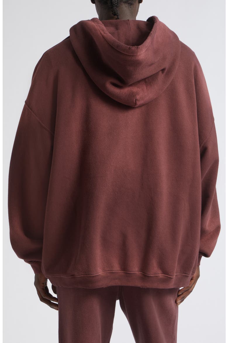 Gender Inclusive Distressed Oversize Star Graphic Hoodie, Alternate, color, WINDSOR WINE