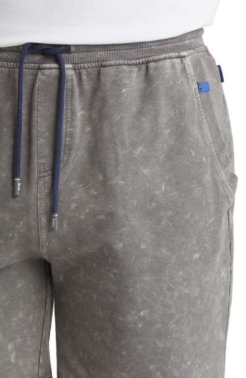 Stone Rose Acid Wash Fleece Sweat Shorts In Grey