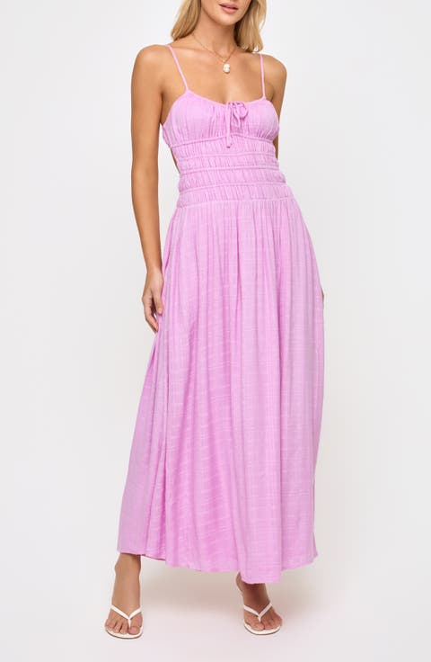 Tala Shirred Waist Cover-Up Maxi Sundress