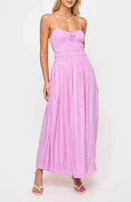 LSPACE Tala Shirred Waist Cover-Up Maxi Sundress
