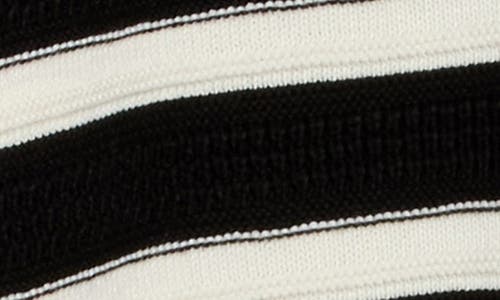 Cyrus Stripe V-neck Cardigan In Black