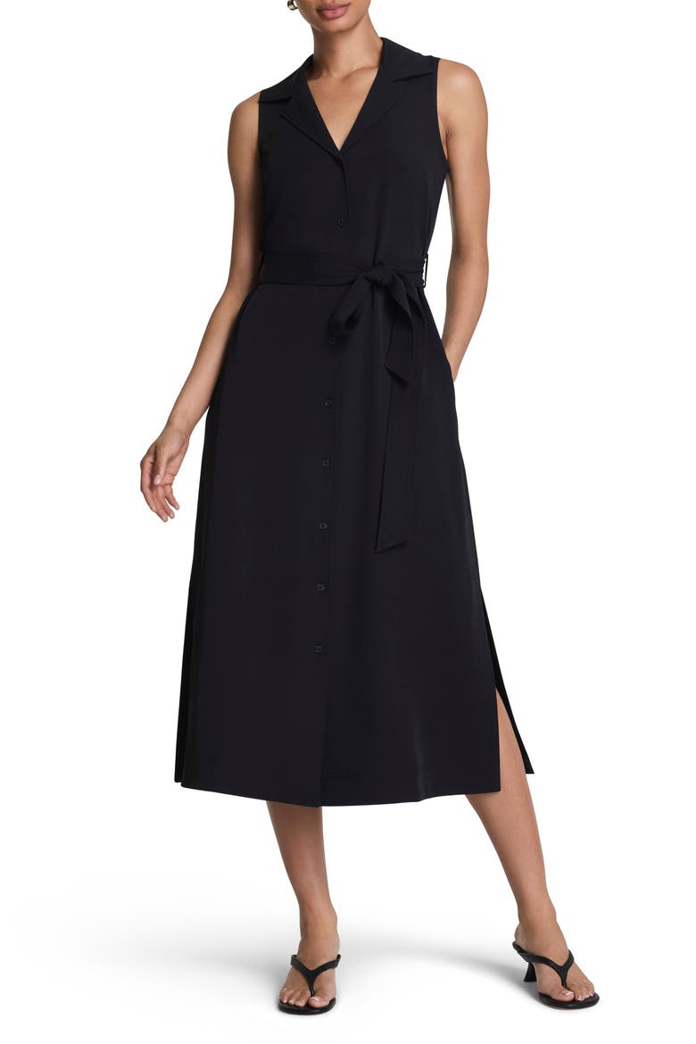 Belted Midi Shirtdress, Main, color, CLASSIC BLACK