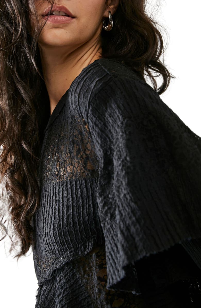 Free People Snowfall Lace Cotton Blend Tunic Top, Alternate, color,