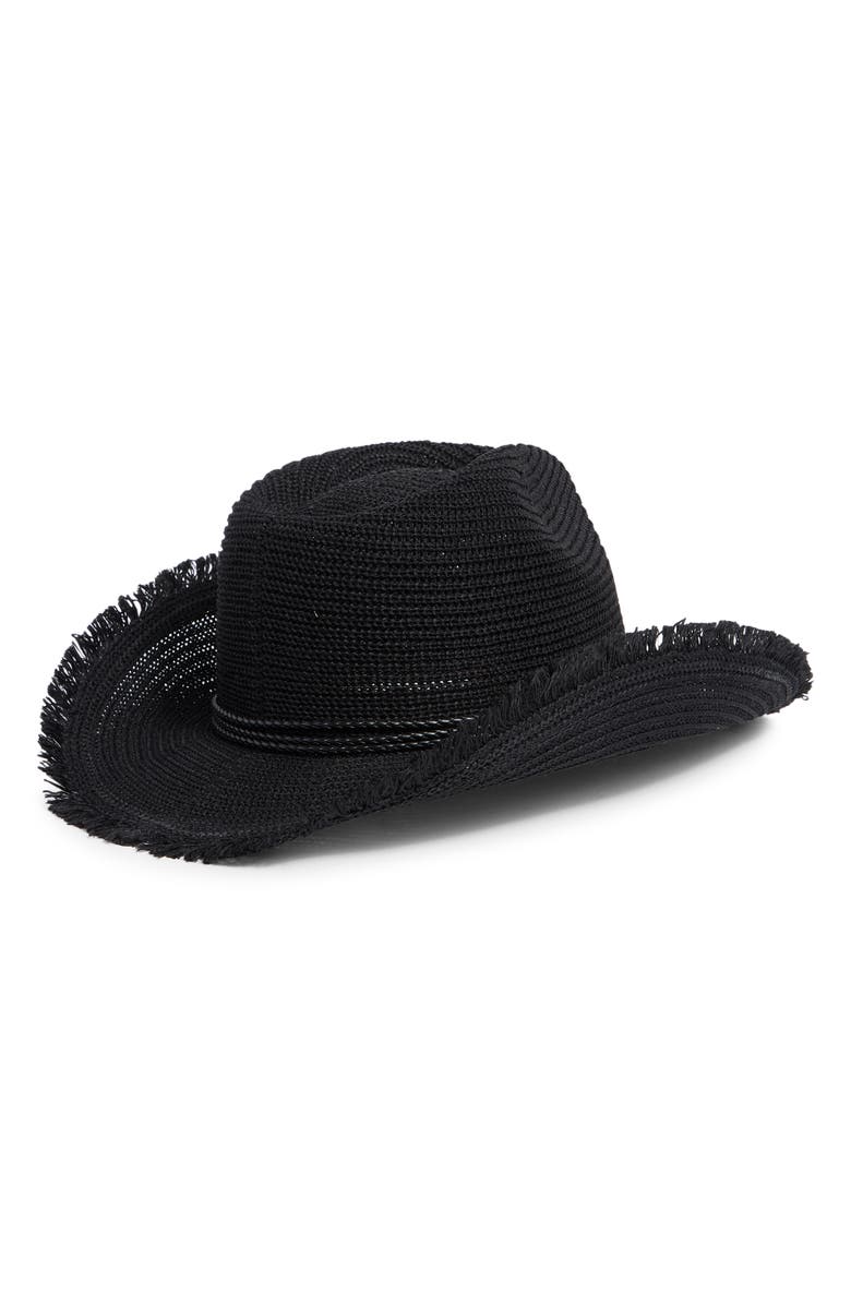 BCBG Packable Knit Cowboy Hat, Alternate, color, Black
