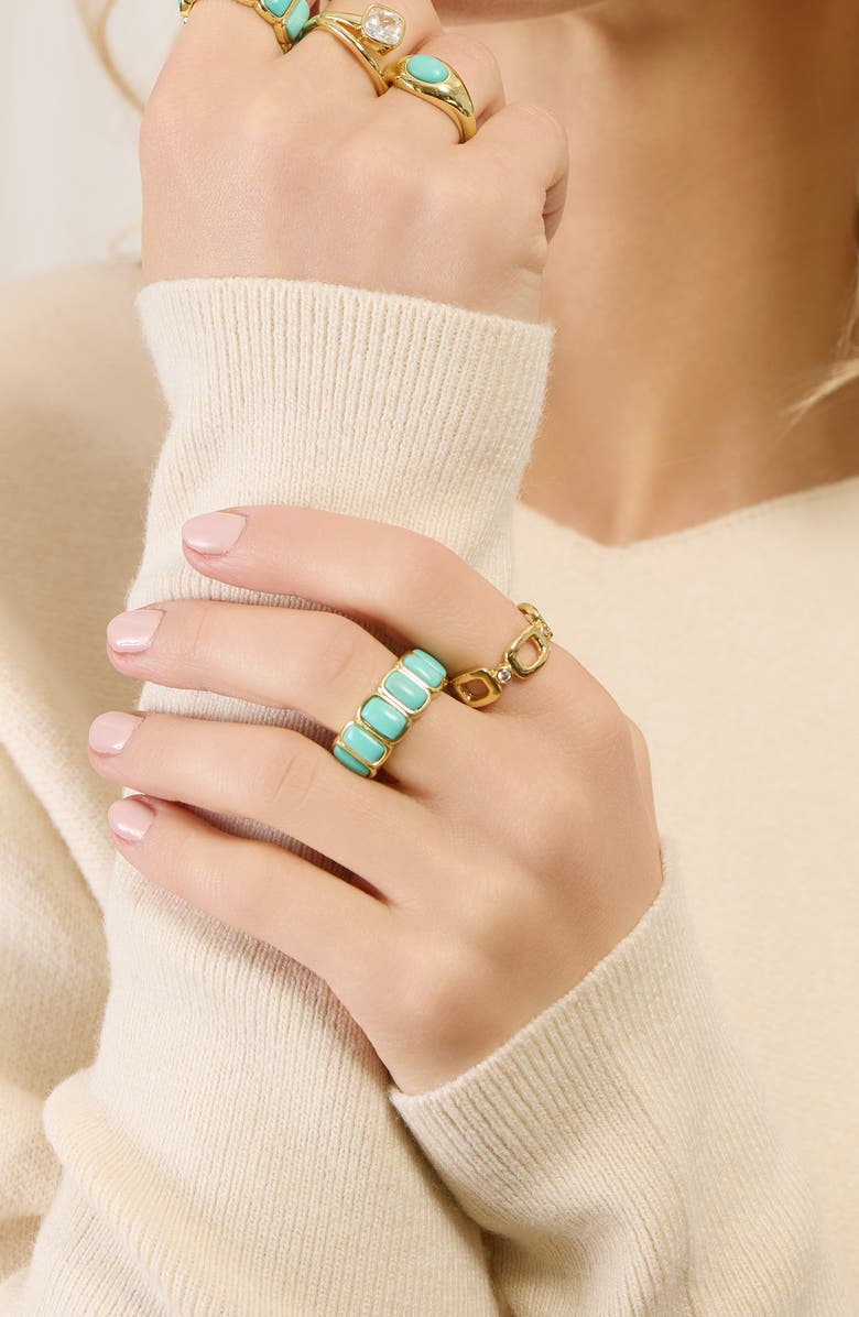 ATHRA LUXE La Dorée Square Link Ring, Alternate, color, 