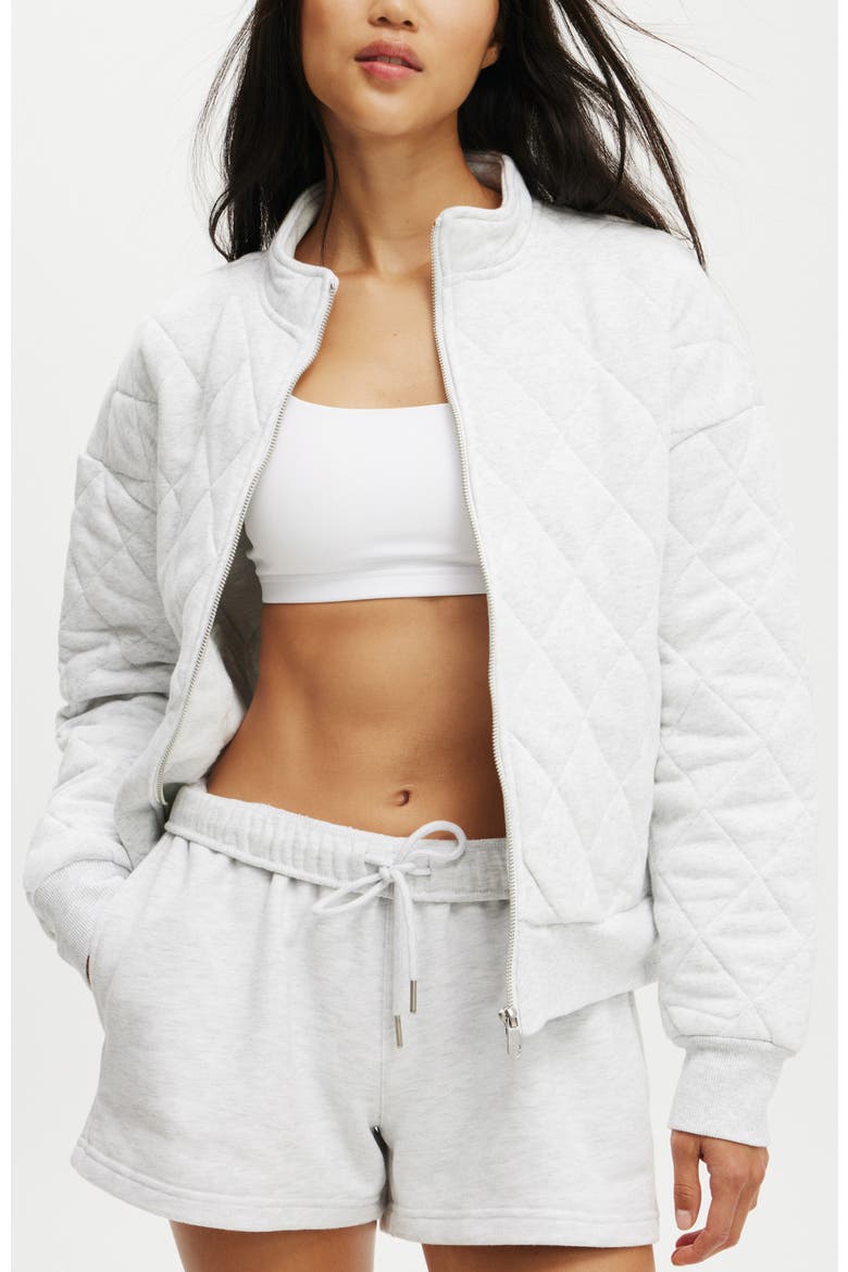 Active Quilted Zip Through, Alternate, color, Cloudy Grey Marle