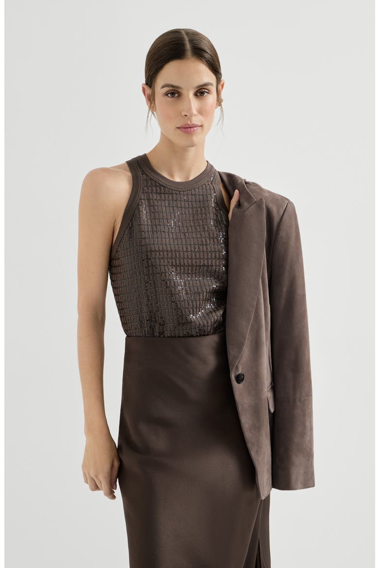 Dazzling Embroidery top, Alternate, color, Brown