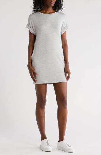 Matty M . Roll Sleeve Minidress In White