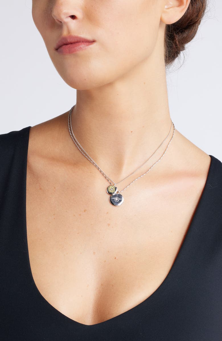 Nordstrom Set of 2 Cubic Zirconia Starburst Pendant Necklaces, Alternate, color,