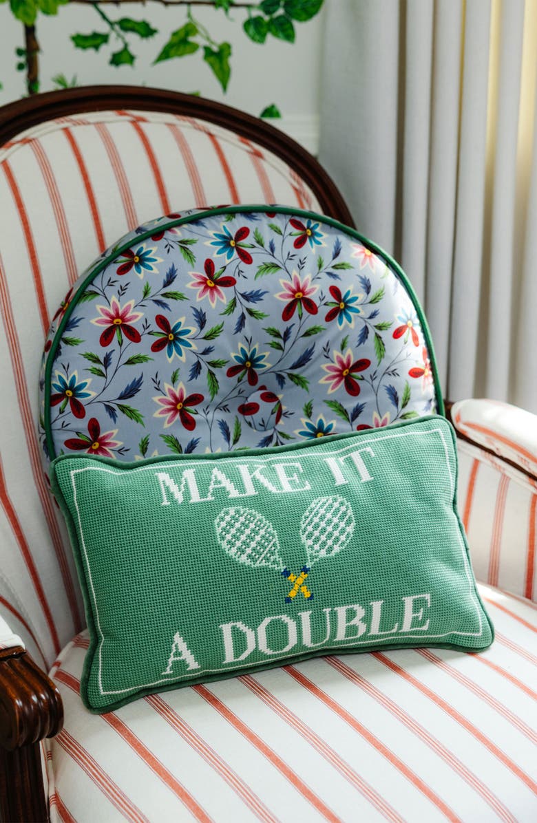 Fubish Make It A Double Needlepoint Pillow, Alternate, color, Make It A Double