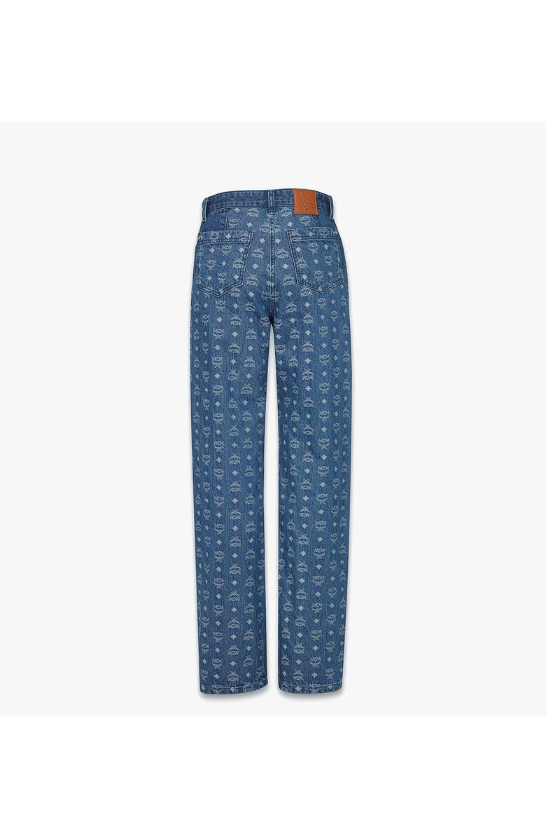 MCM Monogram Jeans in Denim Jacquard, Alternate, color, Blue